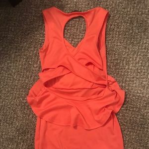 Coral/peach peplum dress